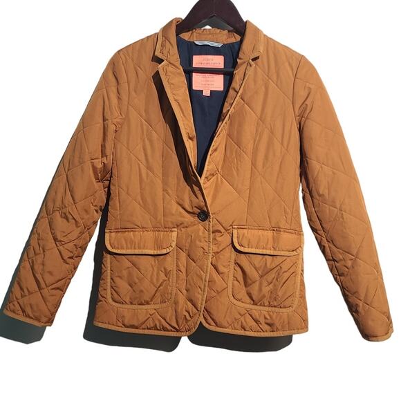 J. Crew Camel Quilted Regent Blazer Jacket PrimaLoft Signature Puffer Size XS - Picture 2 of 6